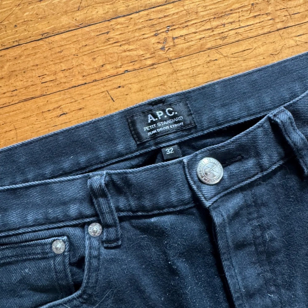 APC Petit Standard Jeans Mens 32 Black Excellent Slim Straight Denim - Picture 2 of 5